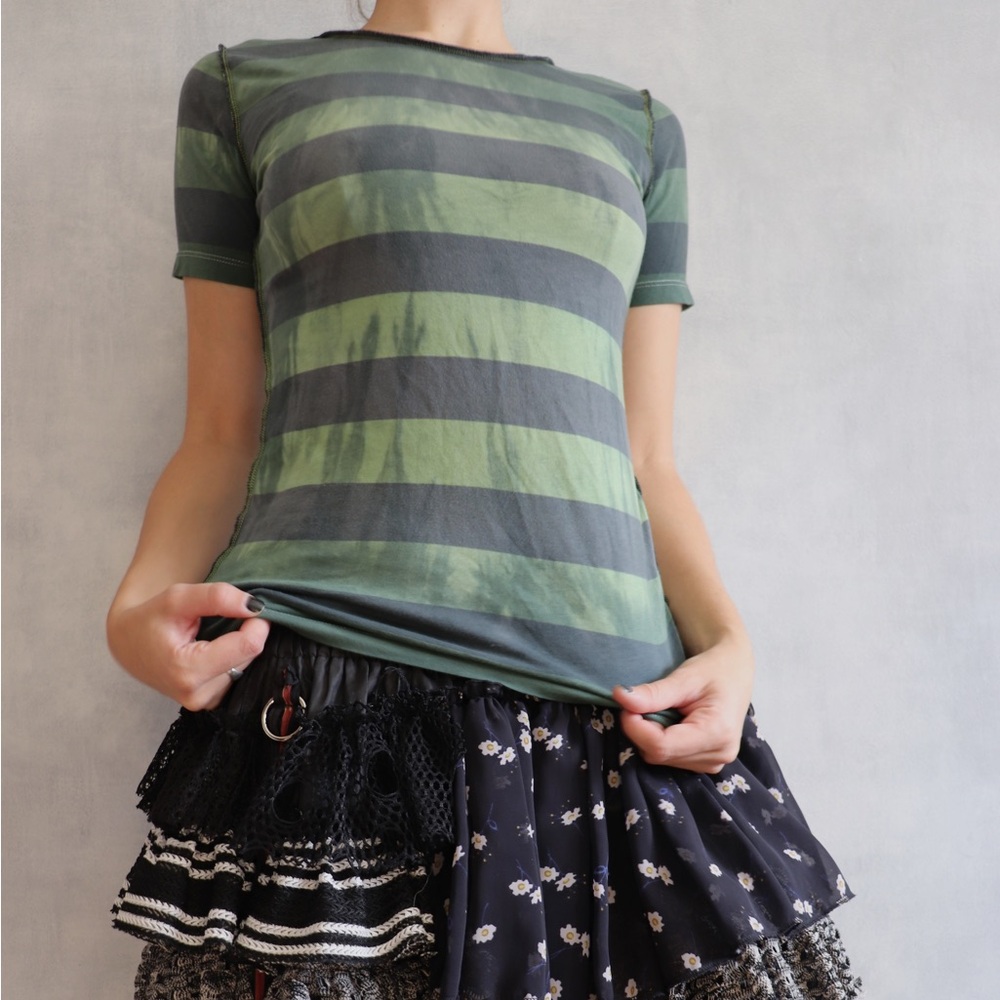 Tie Dyed Stripe Tshirt Handmade
